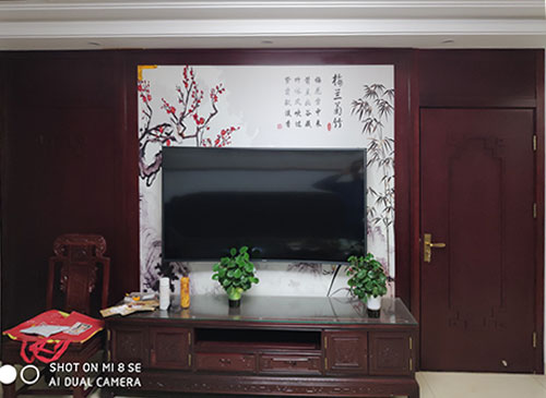 石鼓中式家庭装修电视柜效果展示